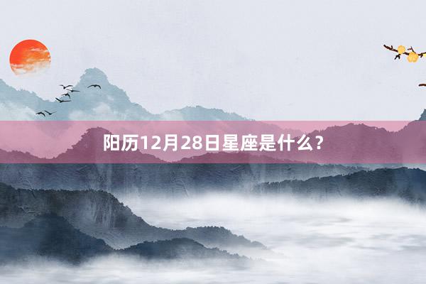 阳历12月28日星座是什么？
